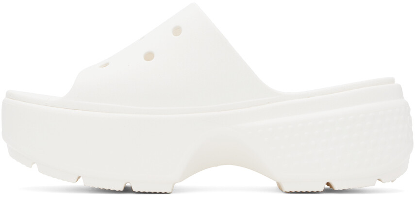 Белые слайдеры Stomp Crocs — фото 3
