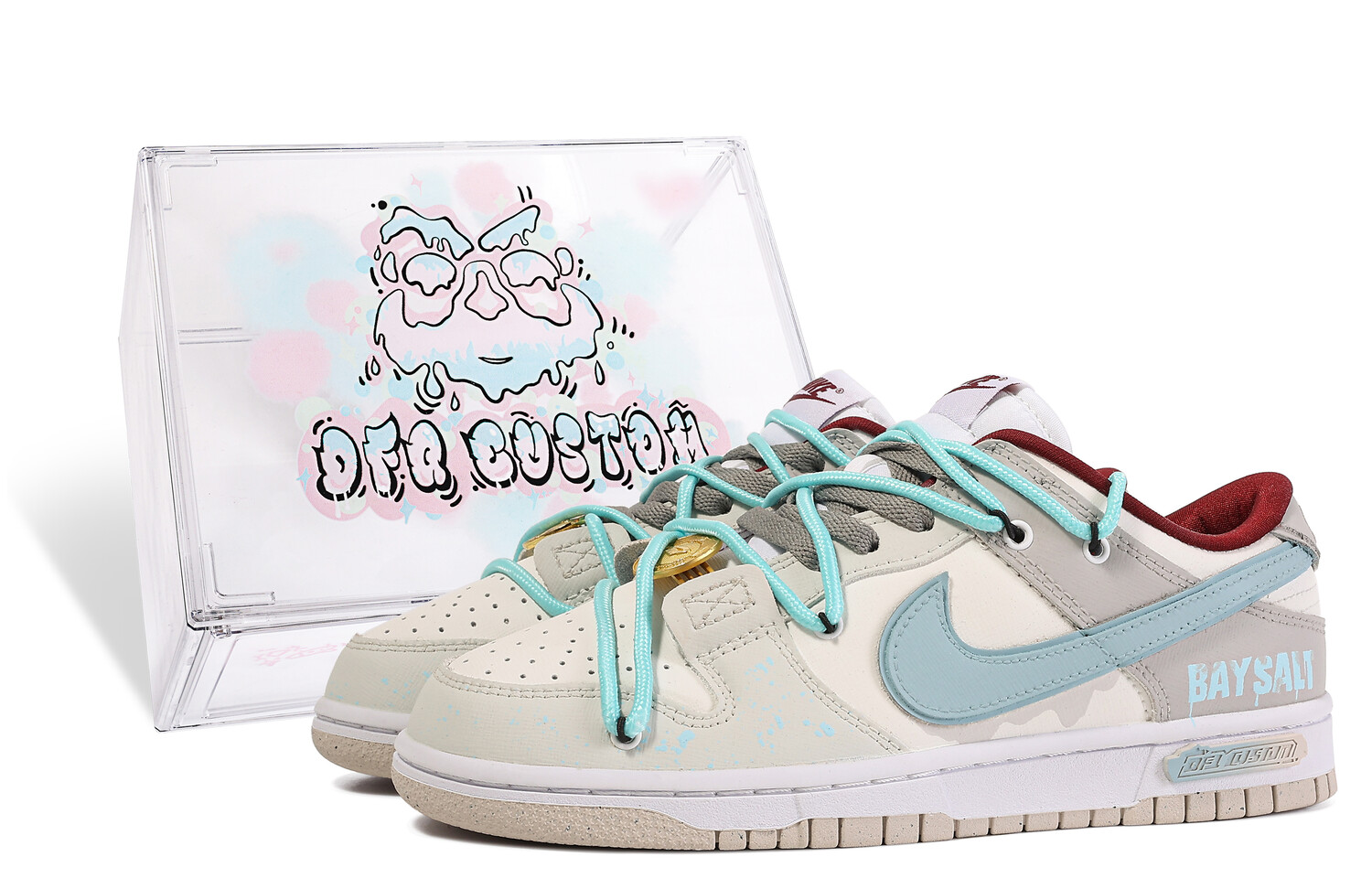 

Кроссовки Nike Dunk Skateboard Shoes Women's Low-Top Ecru/Blue