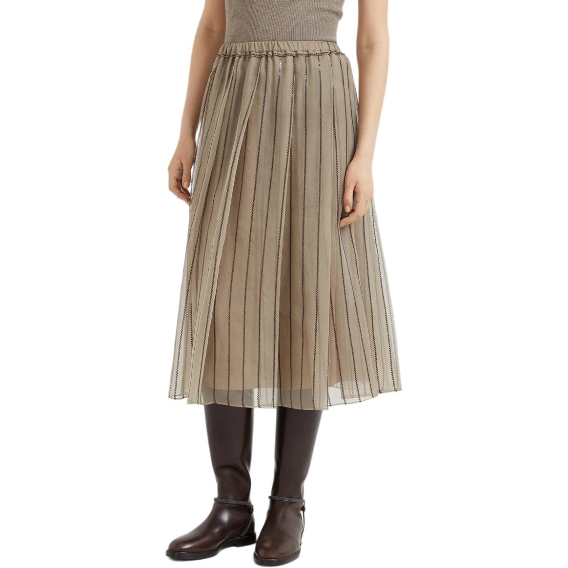 

Повседневная длинная юбка женская Brunello Cucinelli, светло-коричневый