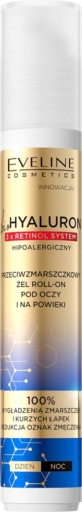 

Bio Hyaluron 3x Retinol System Охлаждающий шарик для ухода за кожей вокруг глаз от морщин и темных кругов Eveline Cosmetics, 15 мл