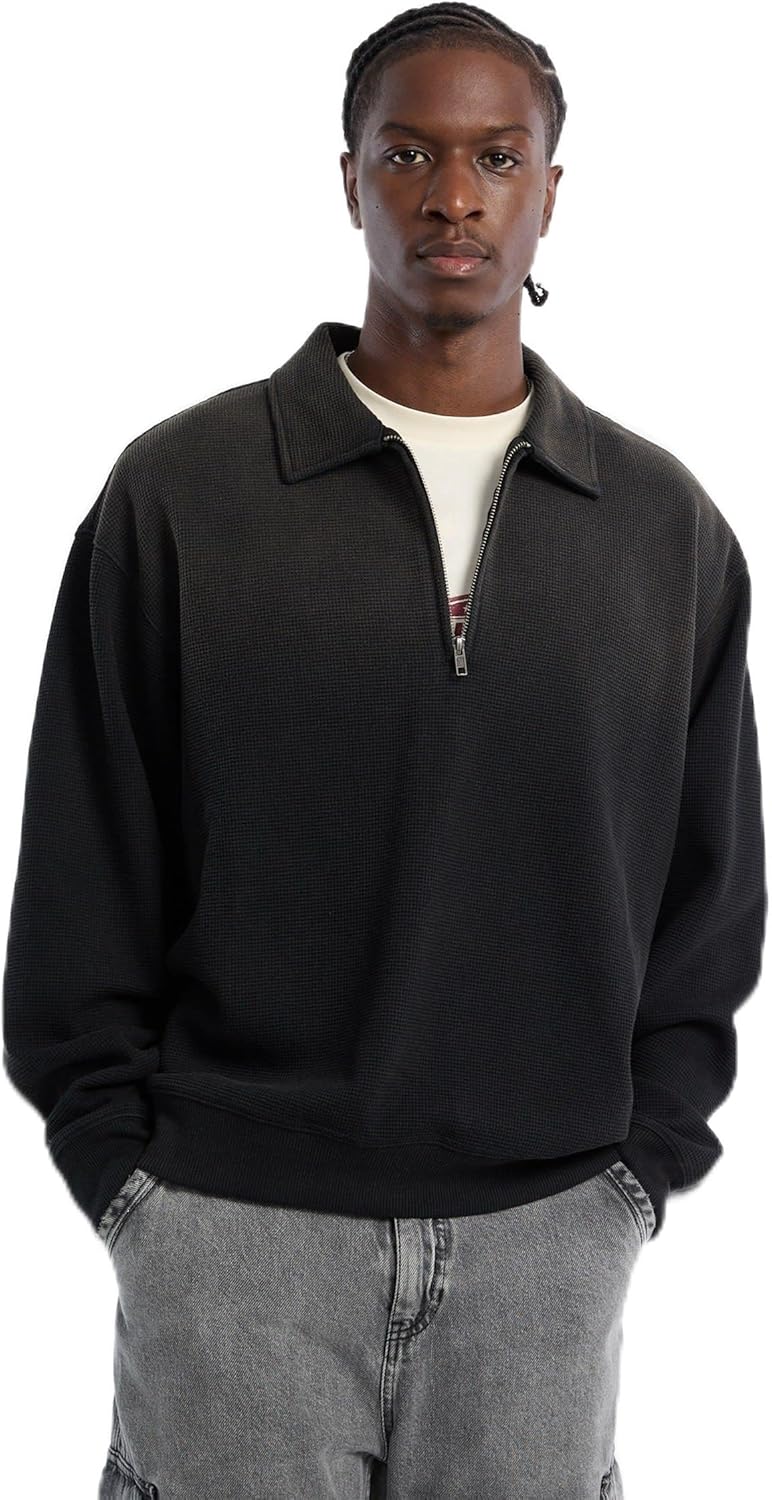 

GUESS Originals эко-толстовка с полумолнией, Jet Black Multi