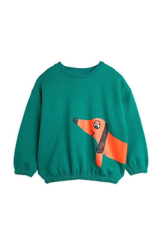 

Детская хлопковая толстовка с собакой Mini Rodini, зеленый