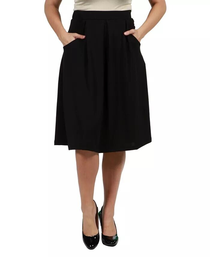 

Женская классическая юбка длиной до колена 24seven Comfort Apparel, черный