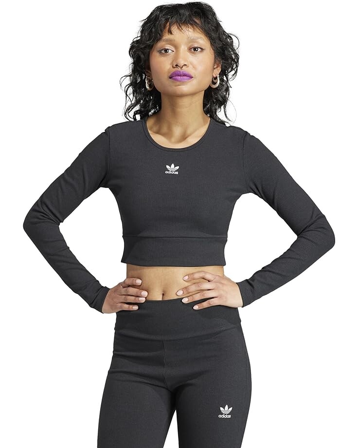

Футболка adidas Originals Essentials Rib Long Sleeve, черный