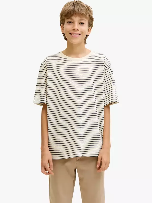 Детская полосатая футболка с короткими рукавами, цвет античный белый Jack & Jones — фото 2