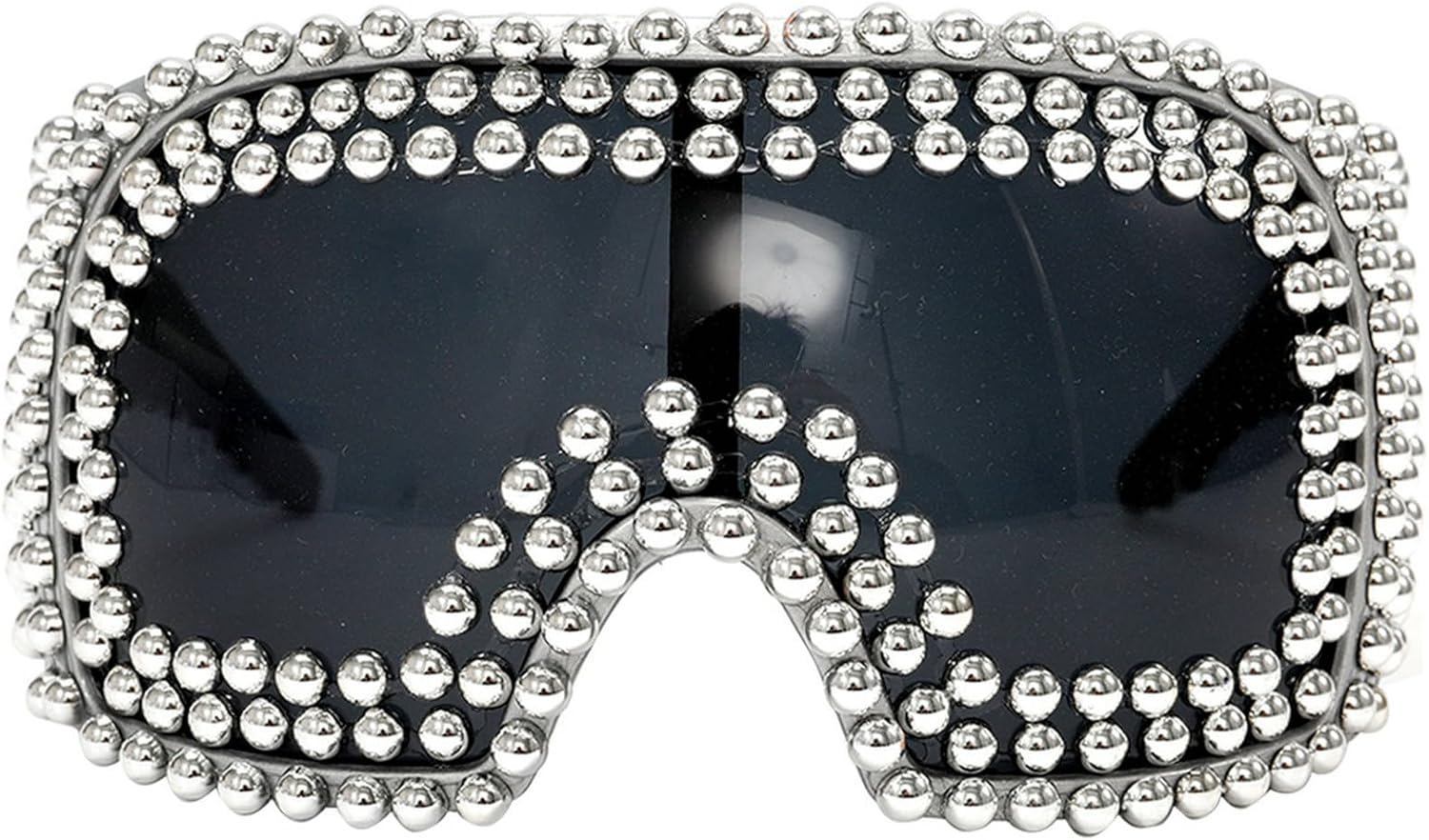 

Солнцезащитные очки с заклепками, обтекаемые оправой, для женщин и мужчин, для вечеринок, в качестве сувенира или украшения, большие солнцезащитные очки-щиток в стиле Y2K с цельной линзой mincl, Gold