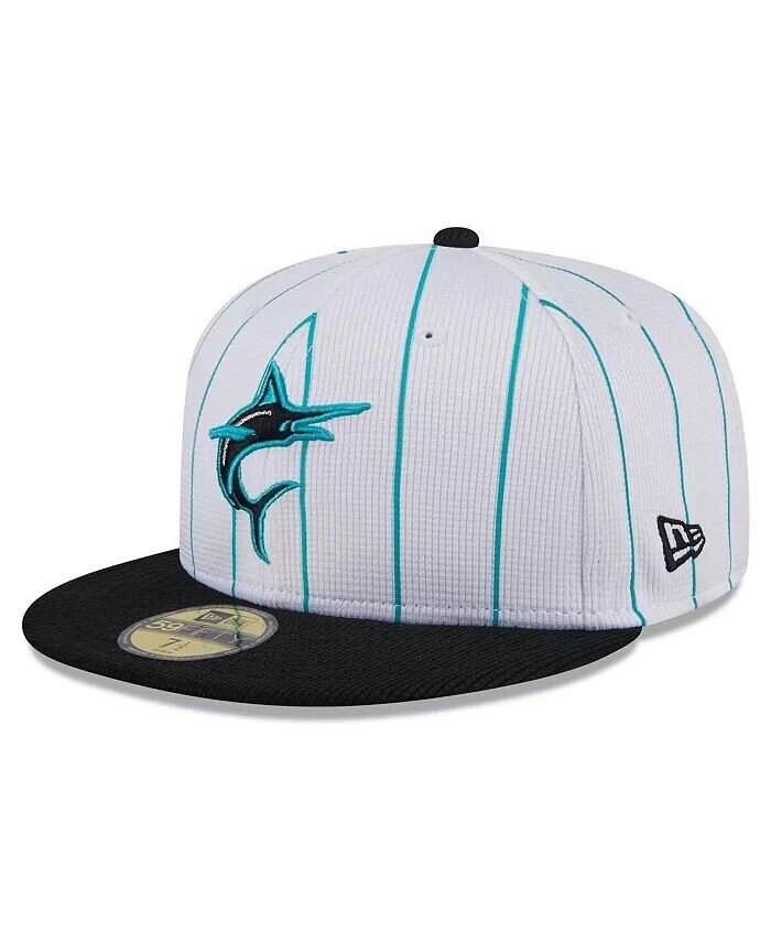 

Мужская белая облегающая кепка Miami Marlins 2024 Batting Practice 59FIFTY New Era, белый