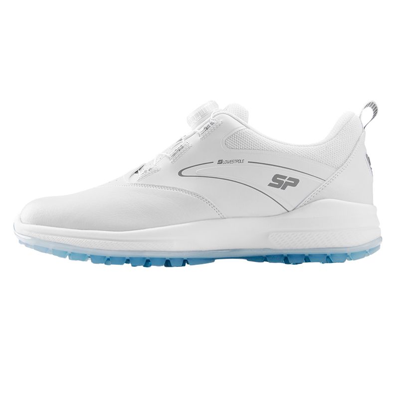 

SOUTHPORT Мужские низкие кожаные кеды для гольфа с амортизацией и износостойким покрытием бело-голубые, цвет White Blue