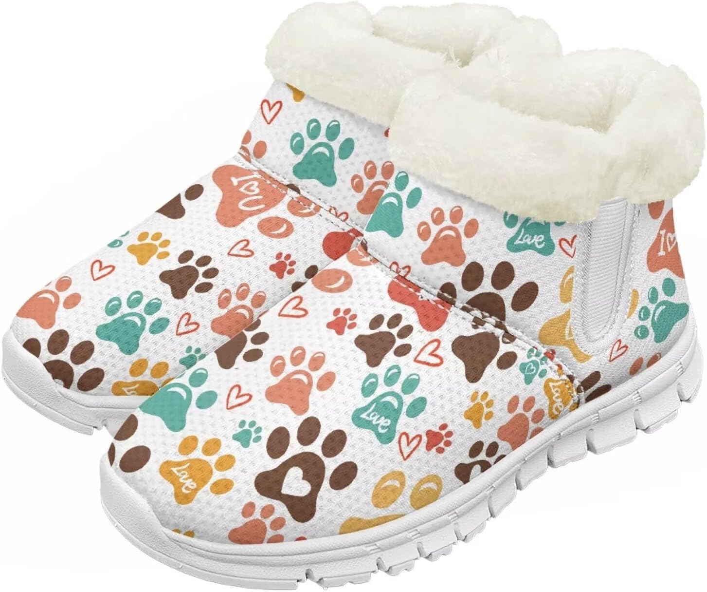 

Pzuqiu Зимние ботинки для девочек и мальчиков, ботильоны для детей с теплым мехом, противоскользящие, для прогулок, белая подошва