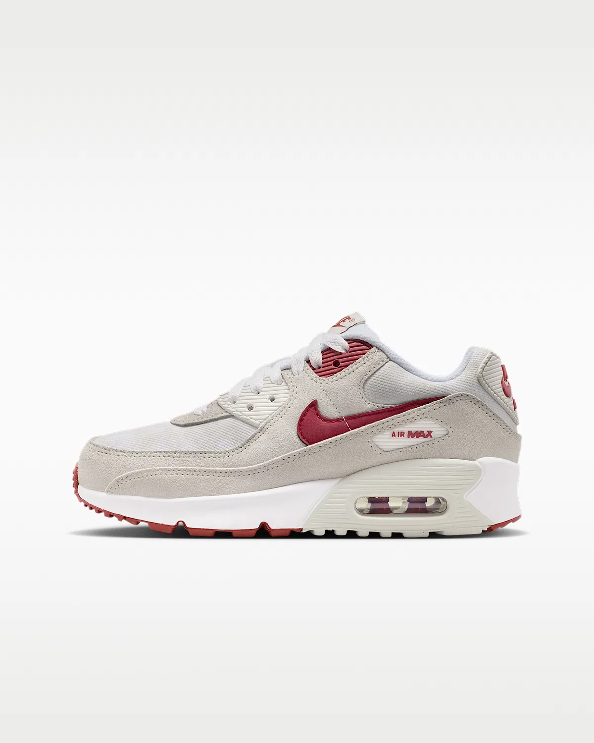 Кроссовки Nike Air Max 90 SE для детей, White/Light Bone/Summit White/Team Crimson