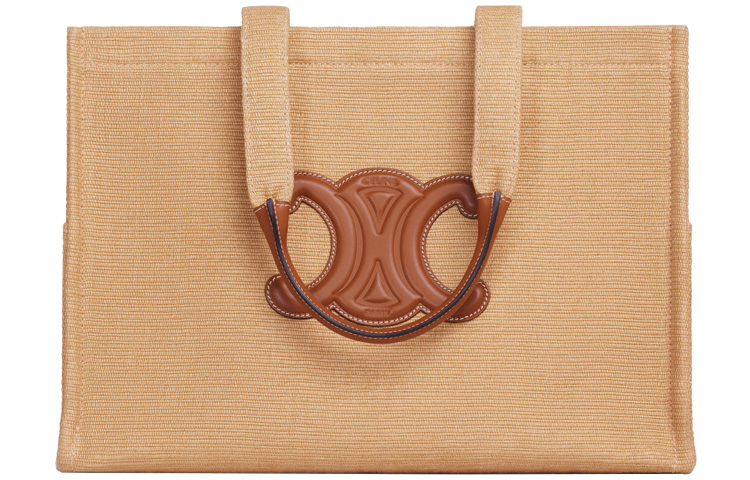 

Celine Женская сумка-тоут, сумка через плечо, сумка-шоппер, сумка на плечо, сумка-клатч Cabas Thais из натуральной коровьей кожи, бежево-коричневого цвета