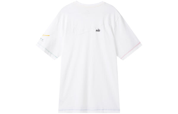 Футболка men's nsw tee swoosh 50 lbr casual sports breathable printing short sleeve white t-shirt Nike, белый — фото 2