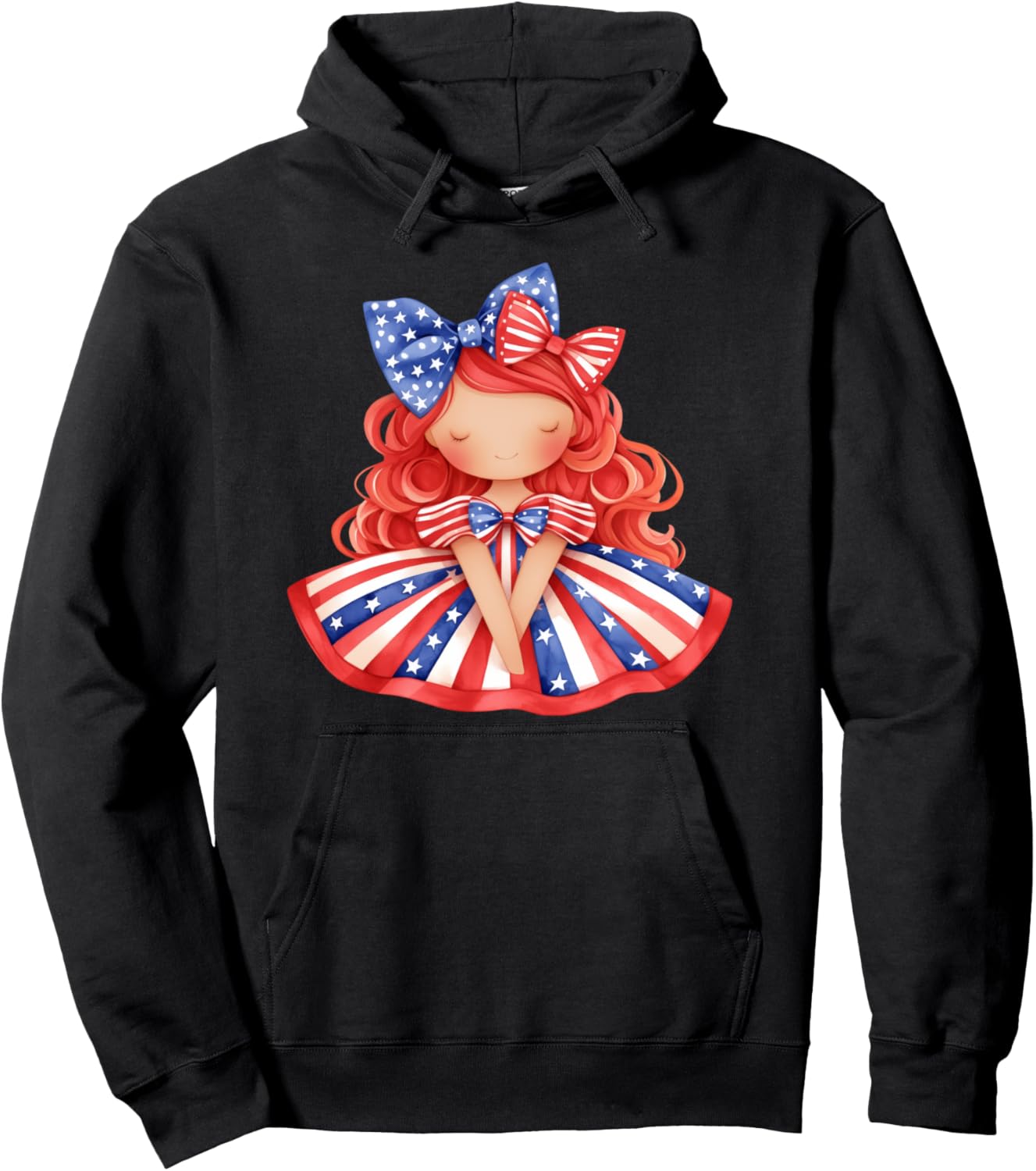 

Симпатичная патриотическая толстовка с американским флагом Girls 4Th Of July Tees Nyc, черный