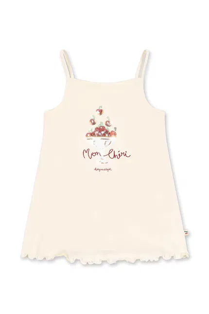 Платье мини хлопковое Famo Strap Dress Konges Sløjd, бежевый