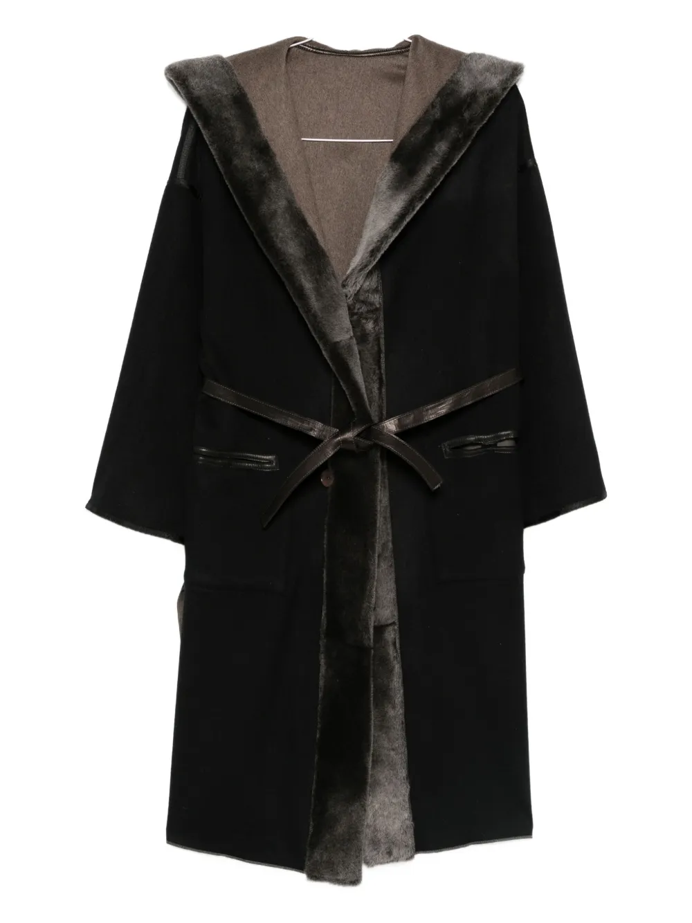 

Пальто с отделкой из меха Marester, коричневый