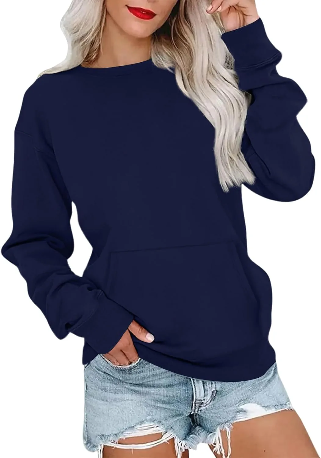 

Женская толстовка с карманом и принтом