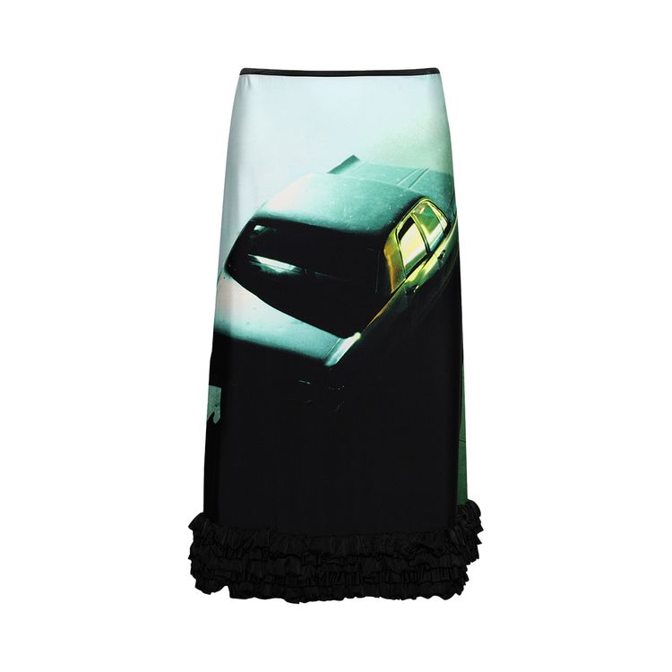 

Юбка Jil Sander Printed Skirt With Rouches 'Green Night', зеленый