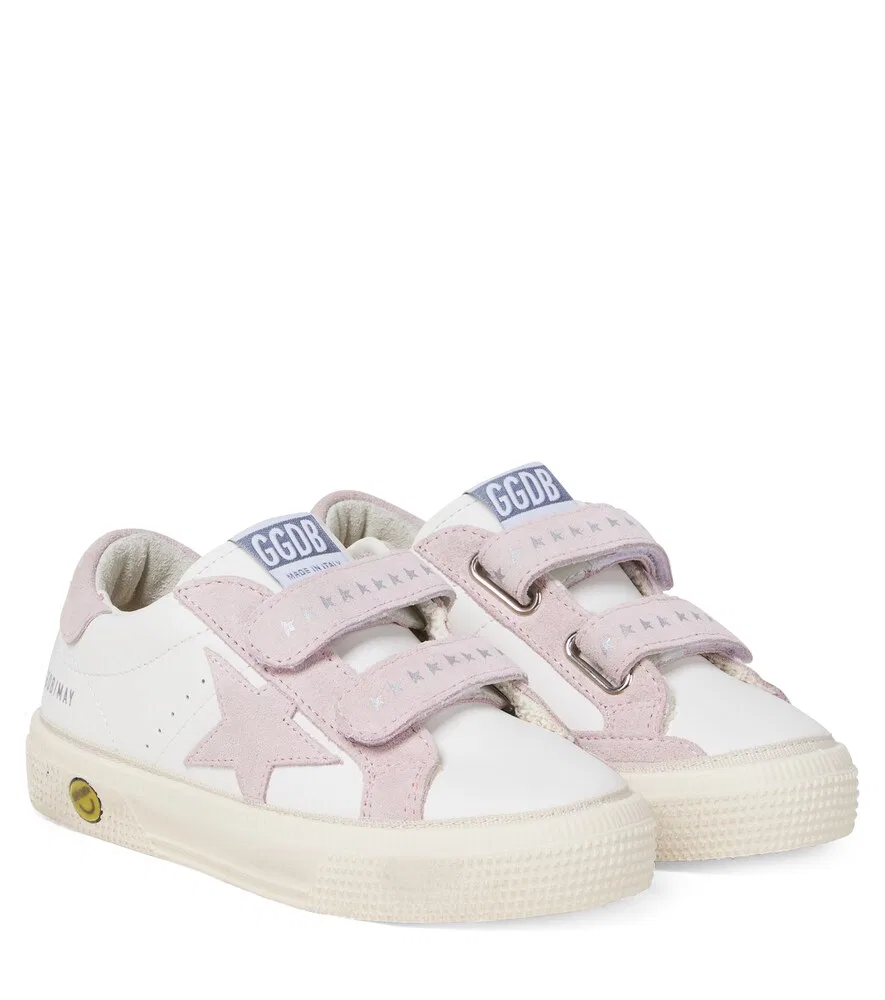 Кроссовки May School из замши Golden Goose Kids, белый
