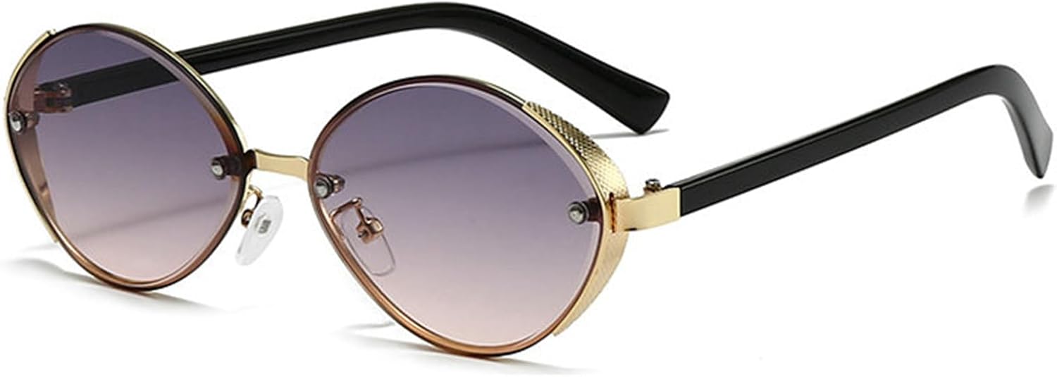 

Солнцезащитные очки Helena для мужчин и женщин, овальная металлическая оправа, модные винтажные многоугольные солнцезащитные очки, унисекс, модные очки с защитой от УФ-излучения UV400, C3