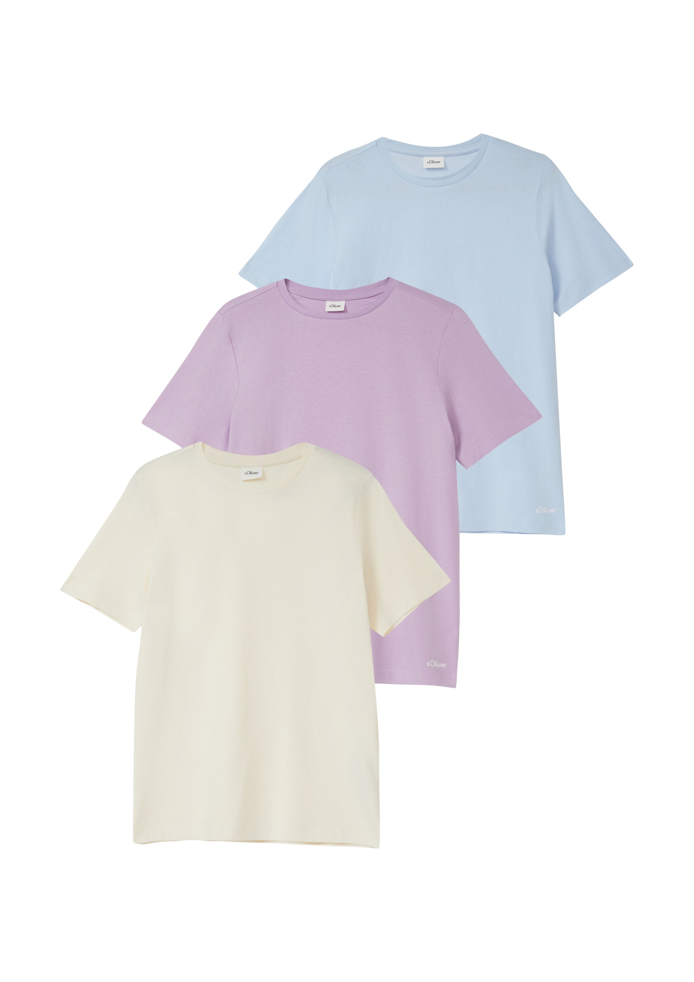 

s.Oliver Футболка в светло-голубом, желтом и лавандовом цветах