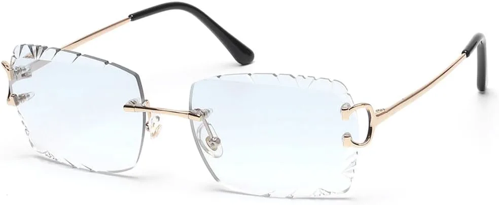 

Мужские и женские солнцезащитные очки без оправы с защитой от УФ-излучения UV400, металлическая оправа, для использования на открытом воздухе UYPTK, Light Blue