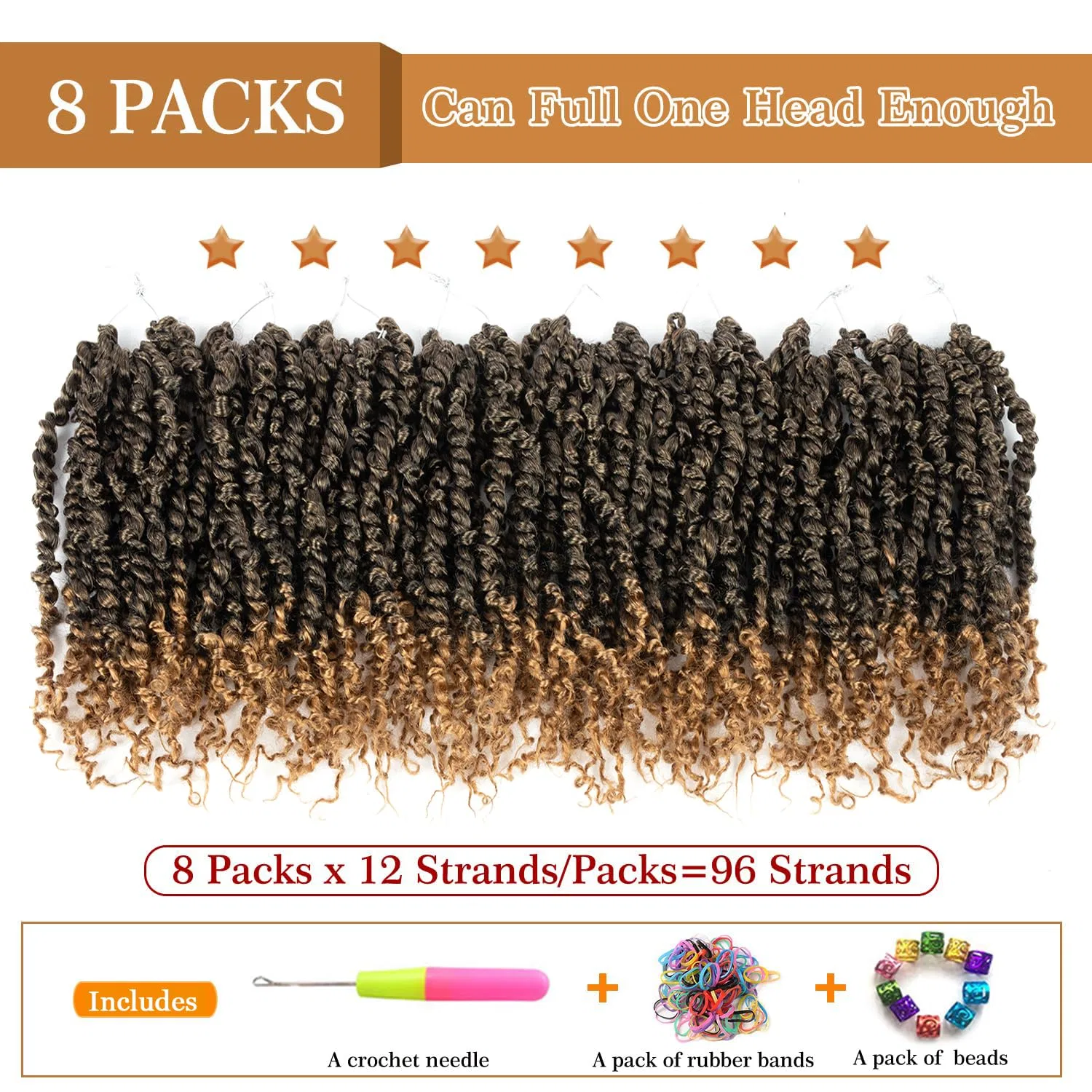 Набор для плетения кос «Passion Twist Hair» 10 дюймов от YDDM Yddm, T1B/27# — фото 4