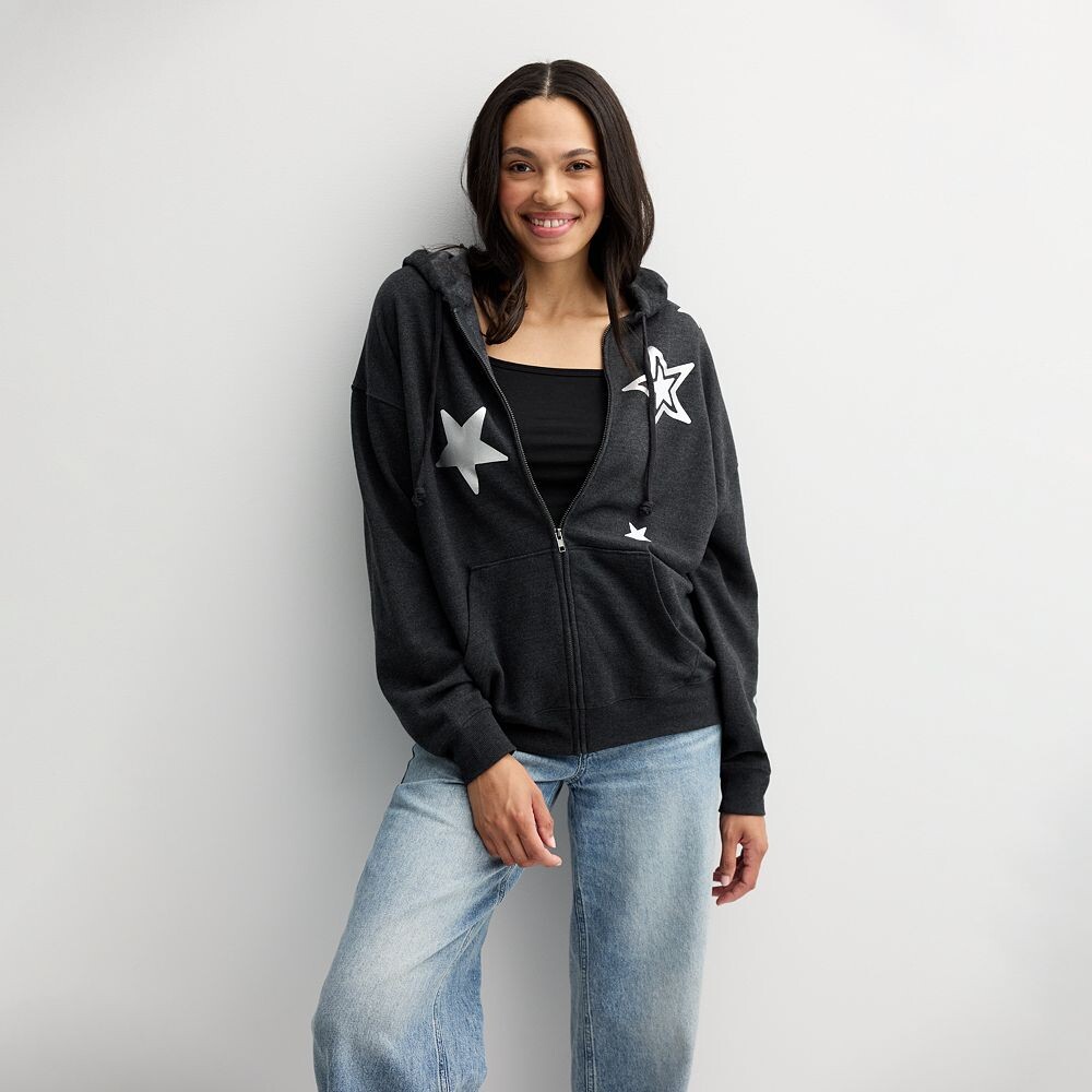 

Толстовка на молнии для юниоров SO Oversized, цвет Black White Star