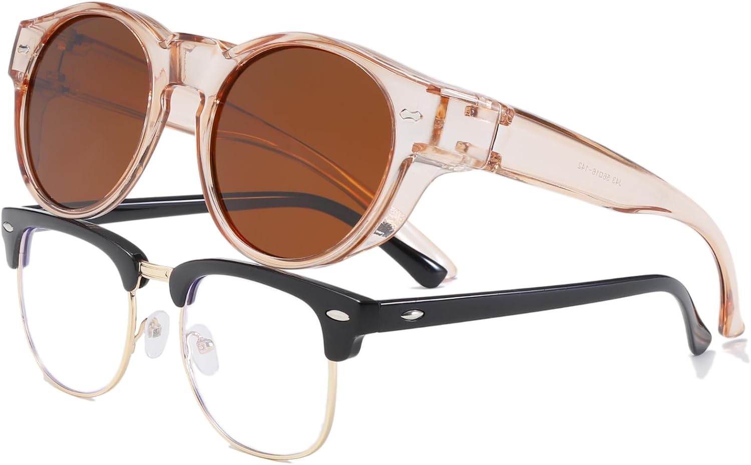 

Солнцезащитные очки Long Keeper Polarized, надеваемые поверх очков, женские круглые солнцезащитные очки, надеваемые поверх очков с диоптриями, поверх очков для вождения, Clear Brown Brown