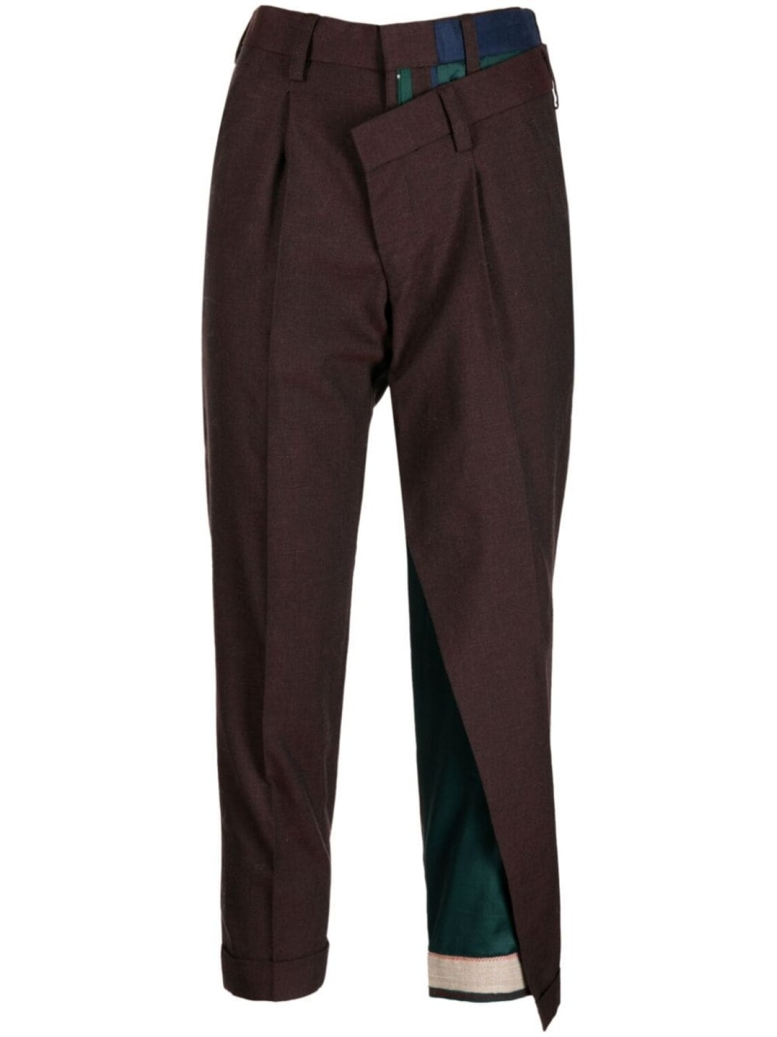 

Kolor asymmetric cropped trousers, коричневый