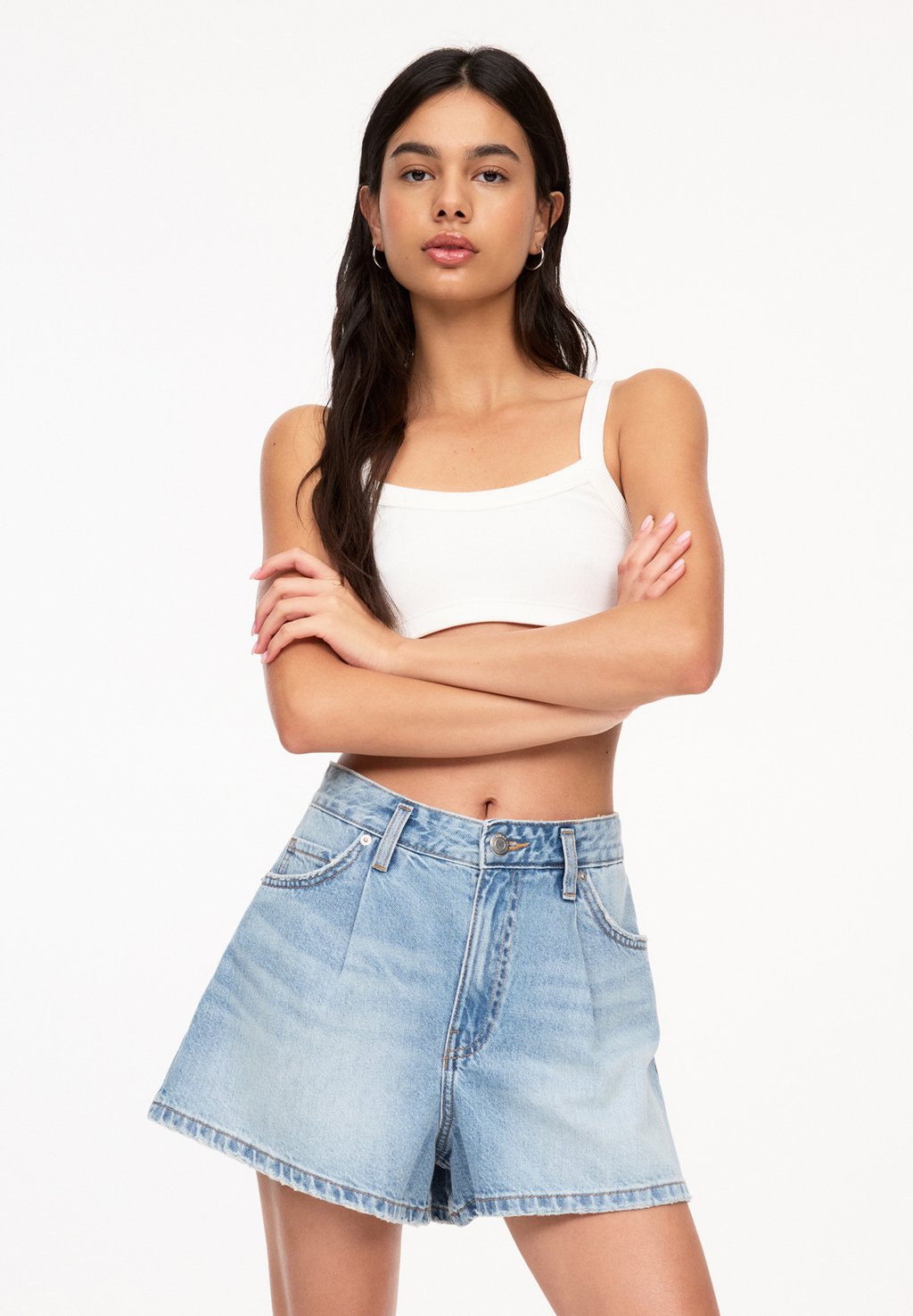 

Джинсовые шорты PULL&BEAR, цвет Light Blue Denim