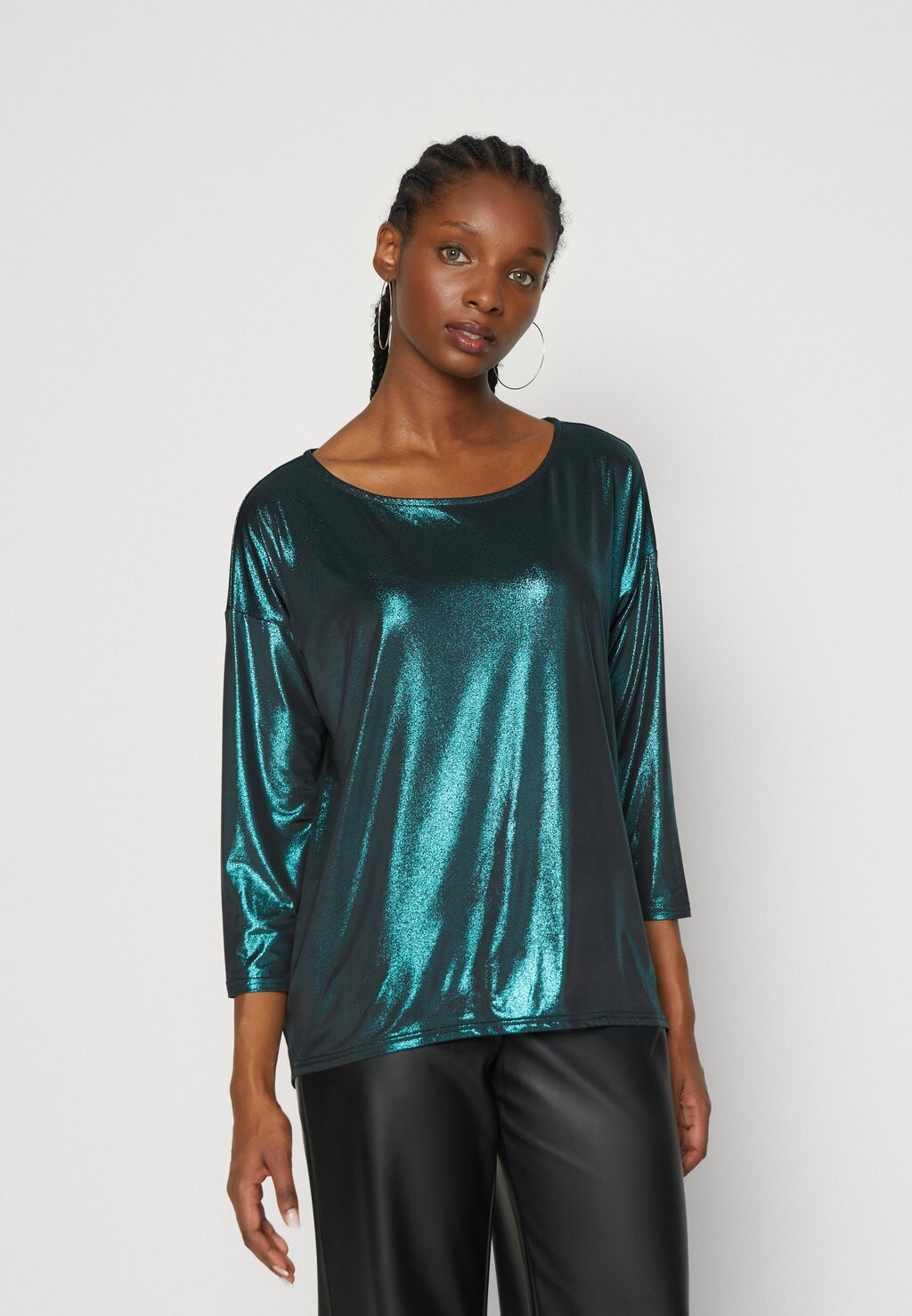 

Футболка с длинным рукавом Onlelly 3/4 Shein ONLY, цвет black/bayberry