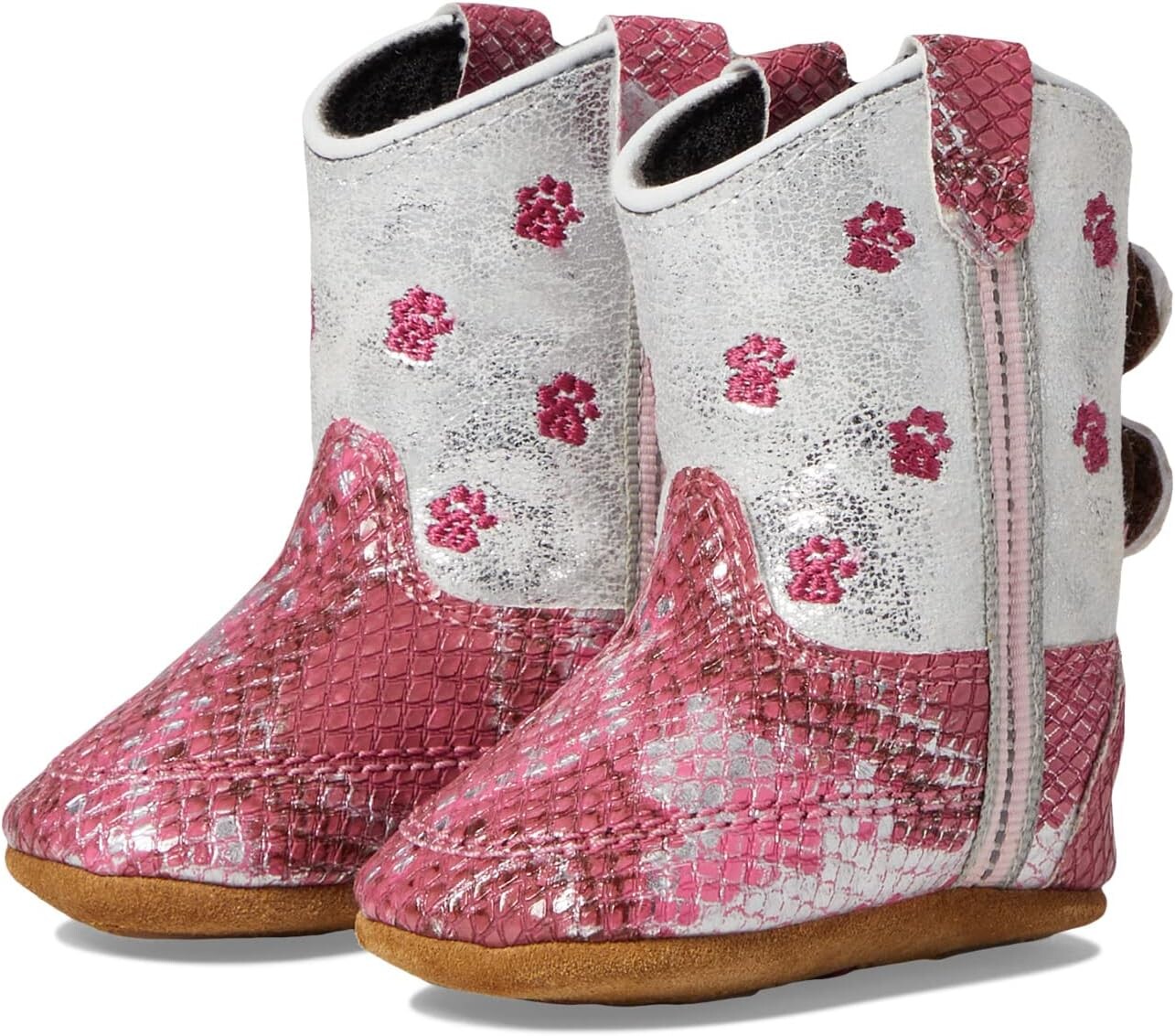 

Походная обувь Old West Kids Boots Pink Paw, цвет Pink Silver Snake Print Foot/White Shaft