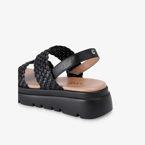 Сандалии кожаные Carvela Comfort Krypton с плетеными ремешками, черный — фото 4