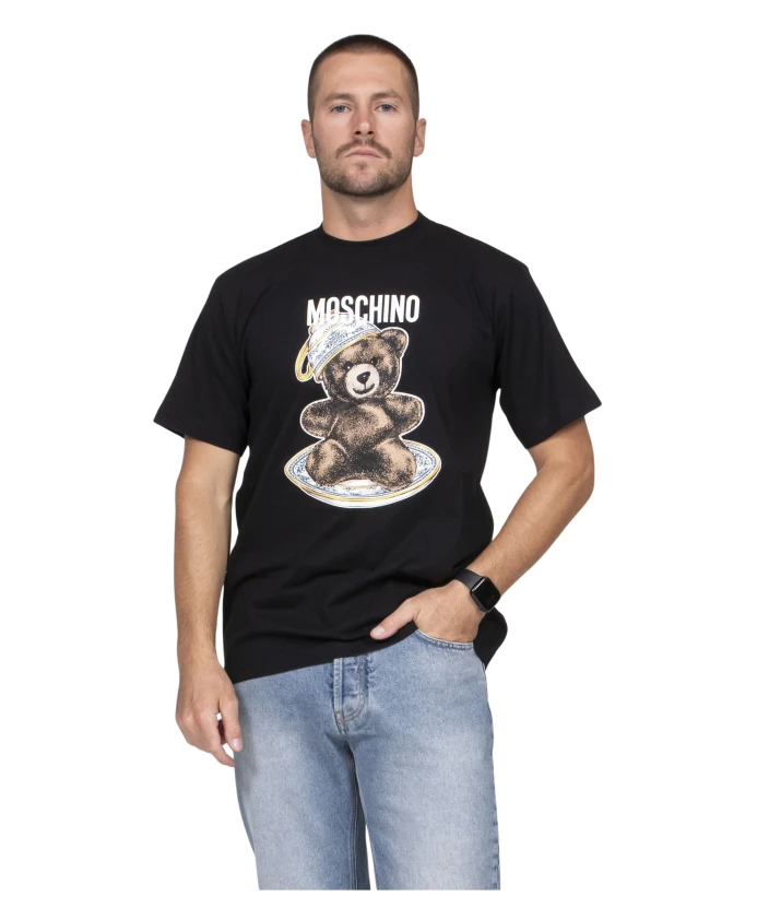 

Футболка с плюшевым мишкой Moschino, черный
