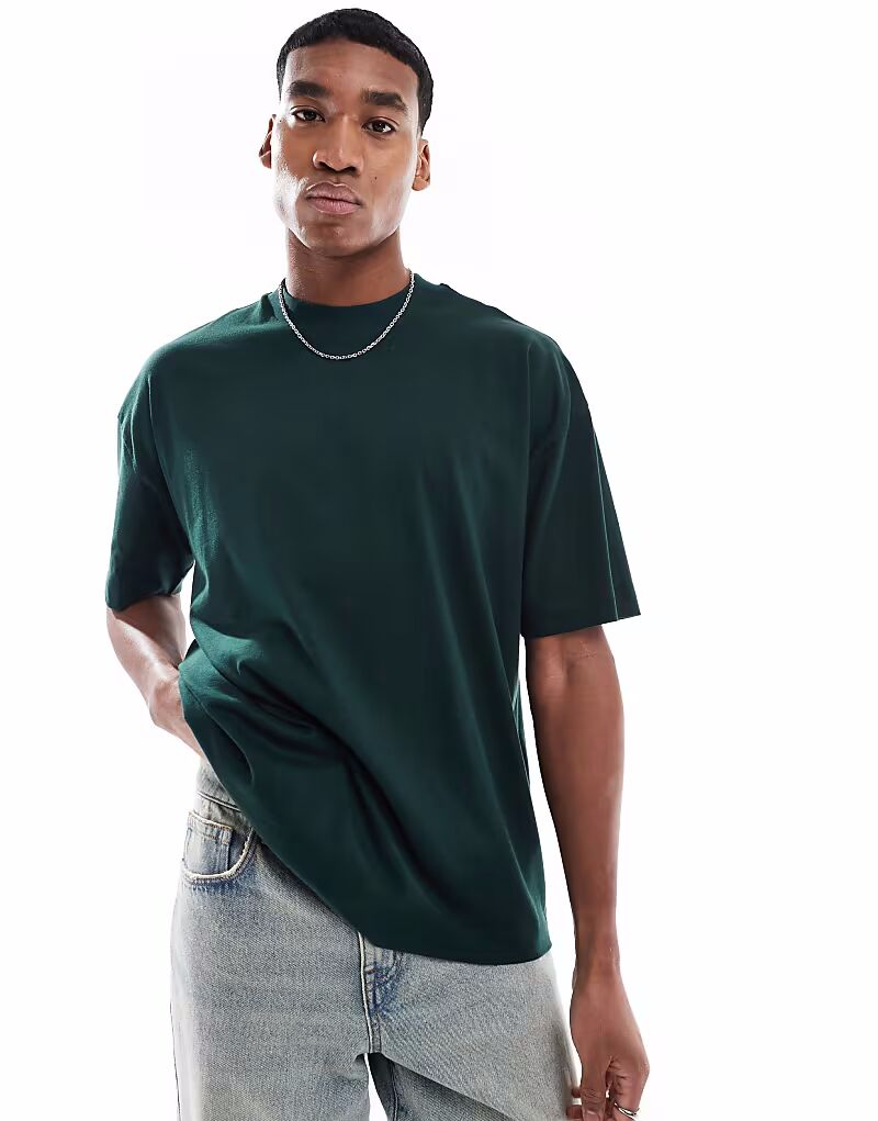 

Футболка оверсайз ASOS DESIGN Essential темно-зеленого цвета