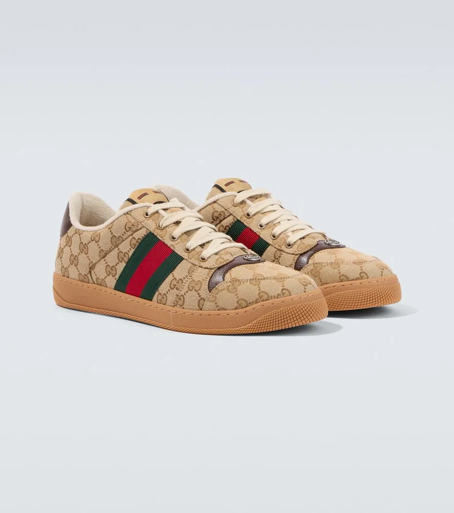 Кроссовки Screener GG Canvas Gucci, коричневый