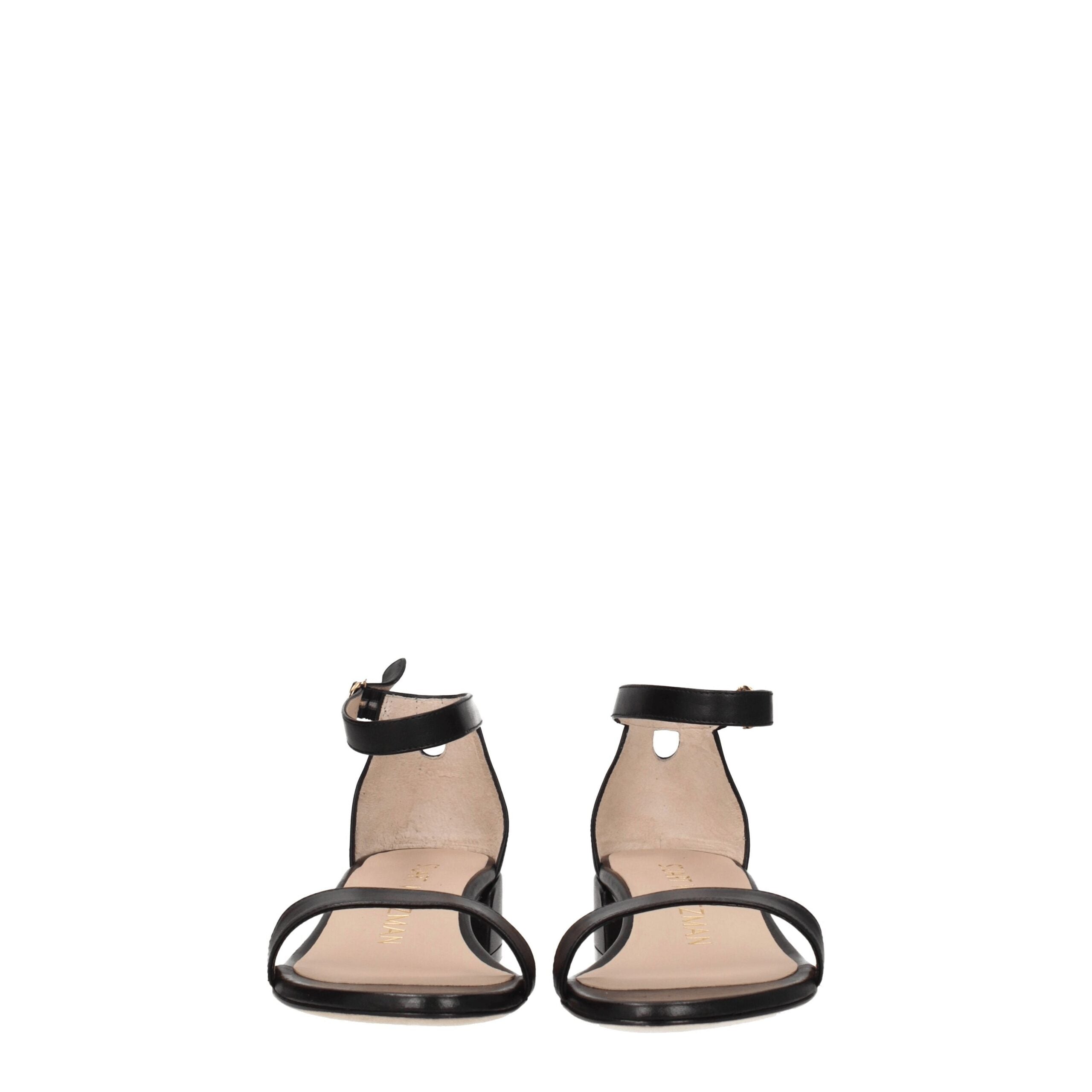 Стюарт Вайцман Кожаные женские сандалии Stuart Weitzman, черный — фото 3