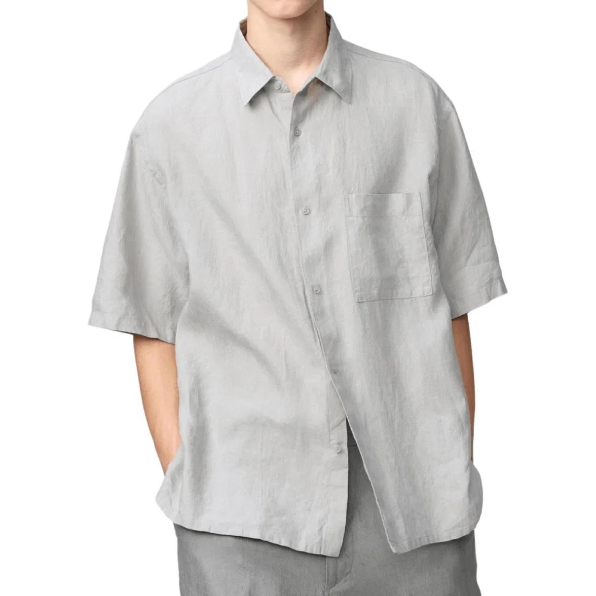 Рубашка x Clare Waight Keller C Collection SS26 Unisex UNIQLO, Light Gray