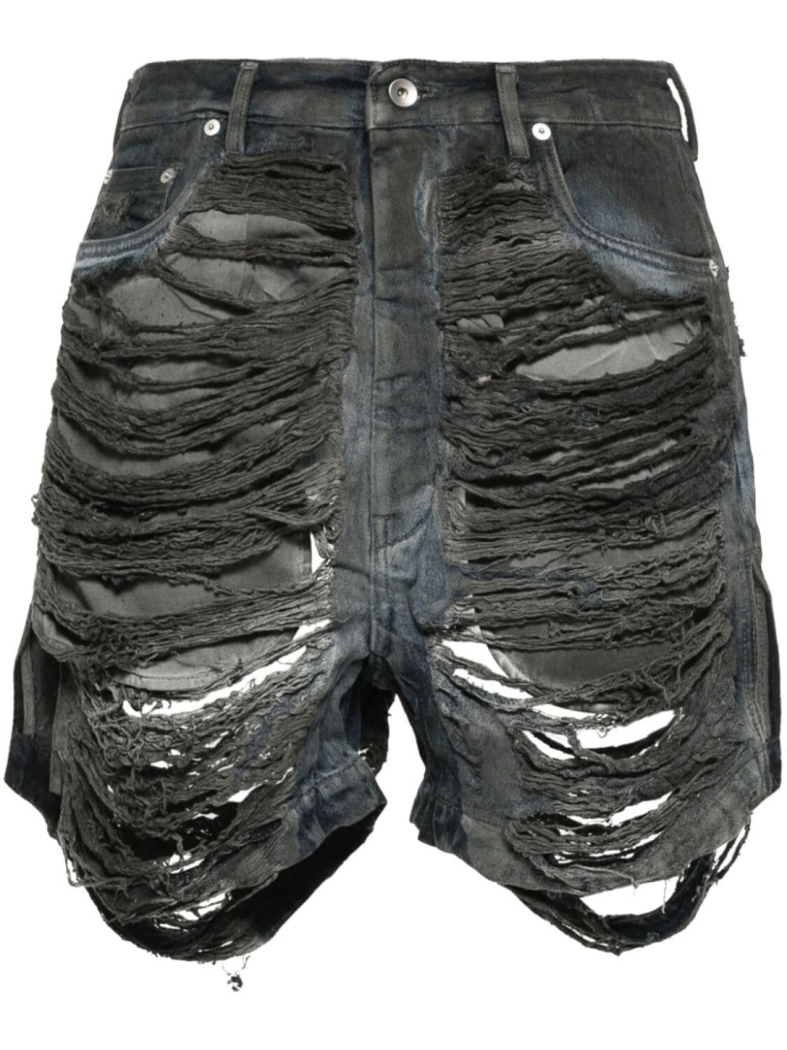 

Джинсовые шорты с эффектом потертости Rick Owens DRKSHDW, серый