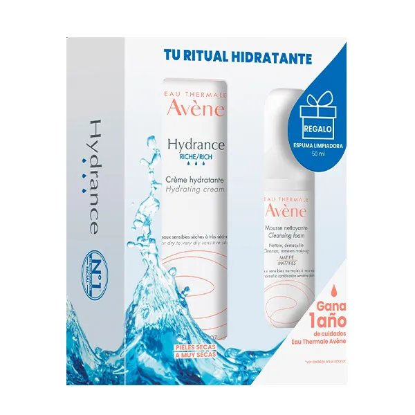 

Увлажняющий крем и очищающая пенка Pack Hydrance Avene, 2 UD