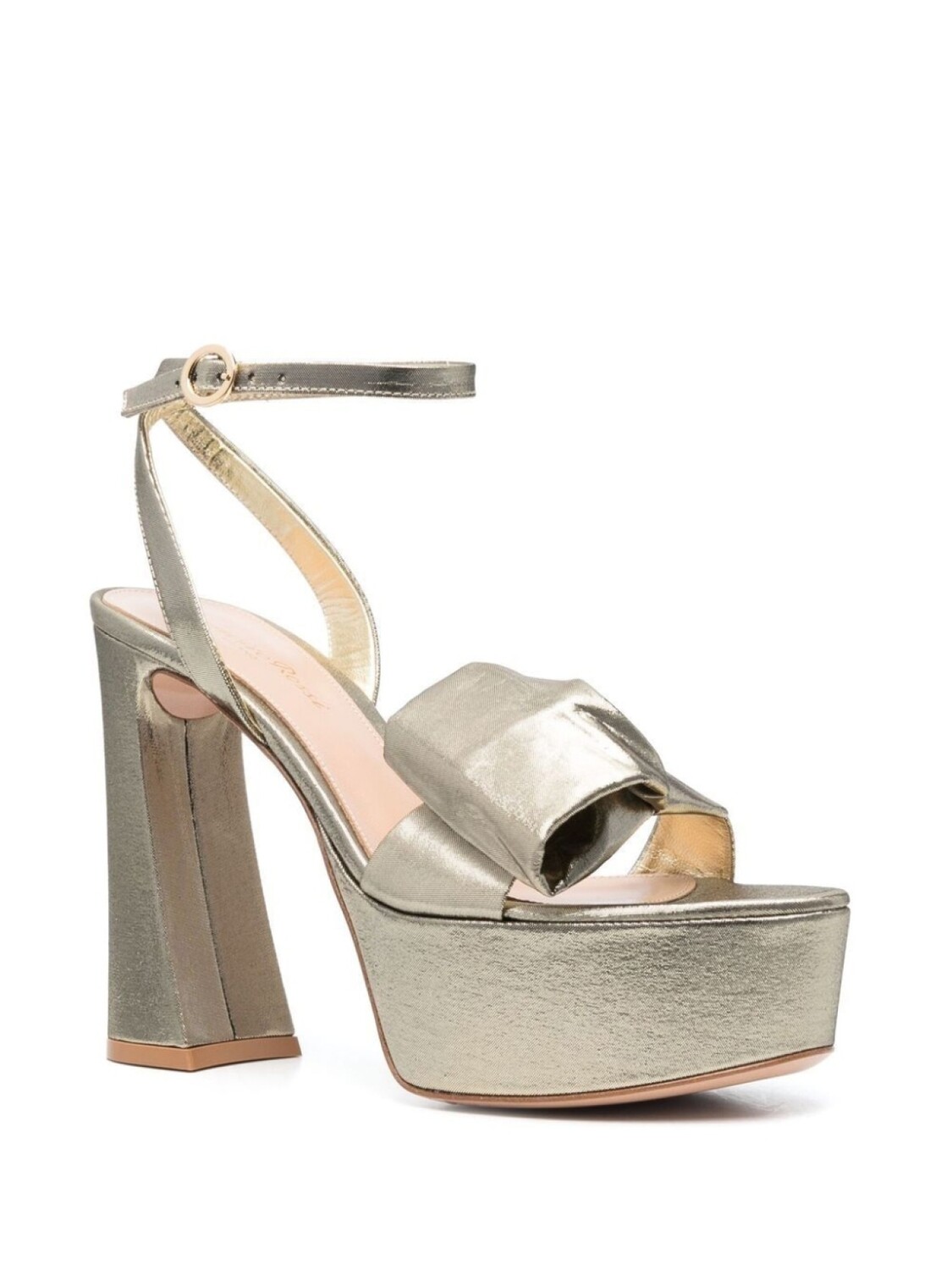 Gianvito Rossi Rosie 120mm bow-detail sandals, золотистый — фото 2