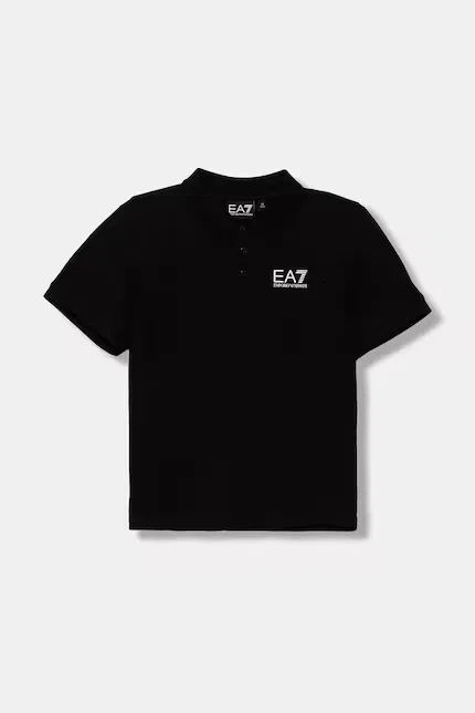 Футболка поло хлопковая EA7 Emporio Armani, черный