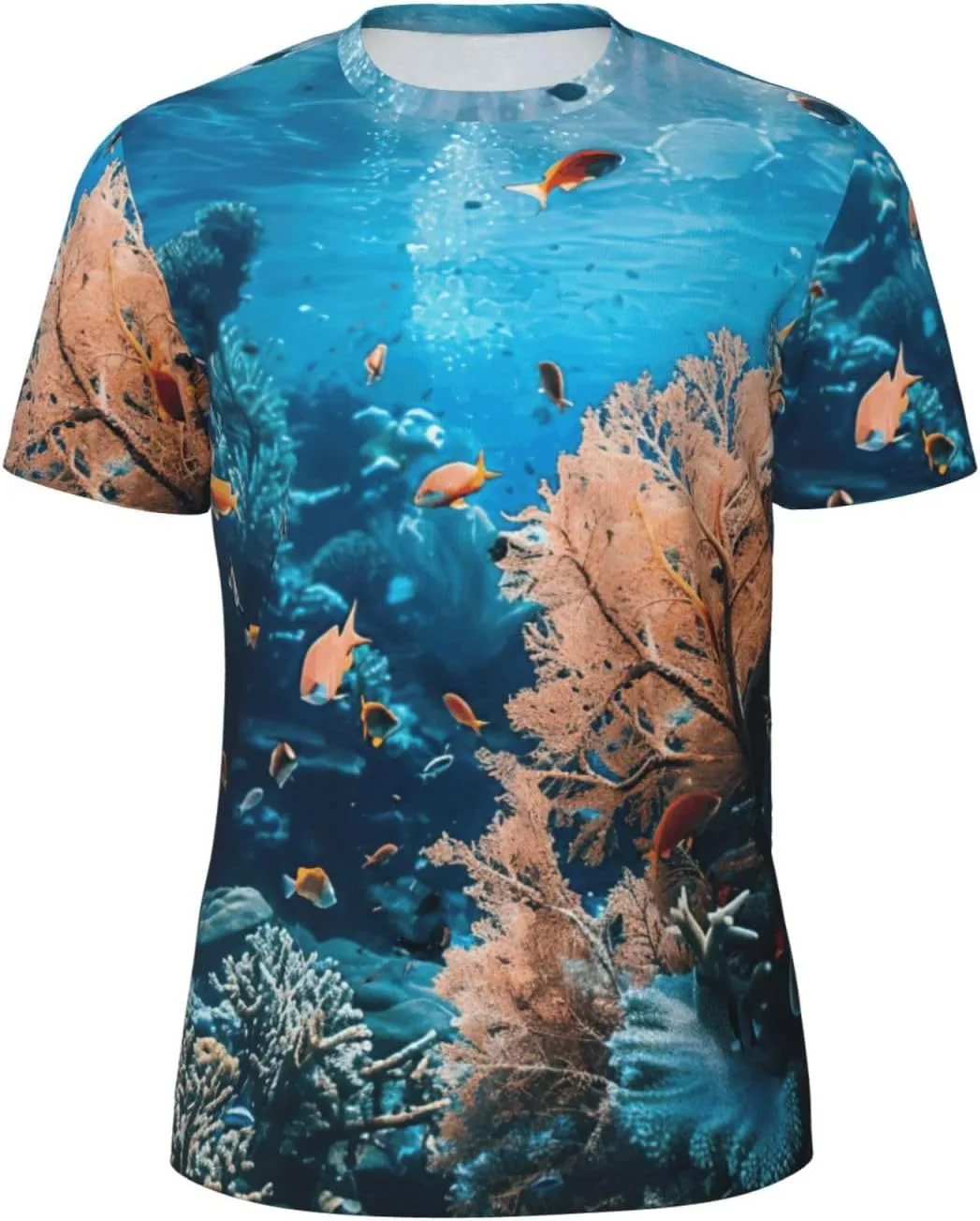

Футболка мужская с принтом Coral Reef, короткий рукав, дышащая CADREWY