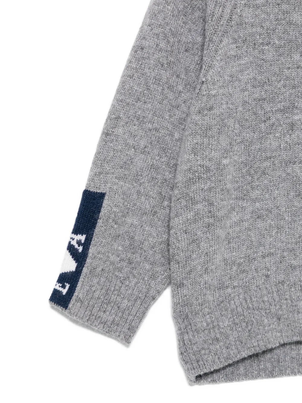 Кардиган на молнии с логотипом Emporio Armani Kids, серый — фото 3