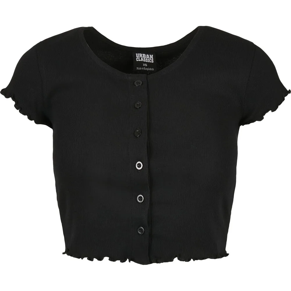 

Футболка Urban Classics Cropped Button Up Rib-Big, черный