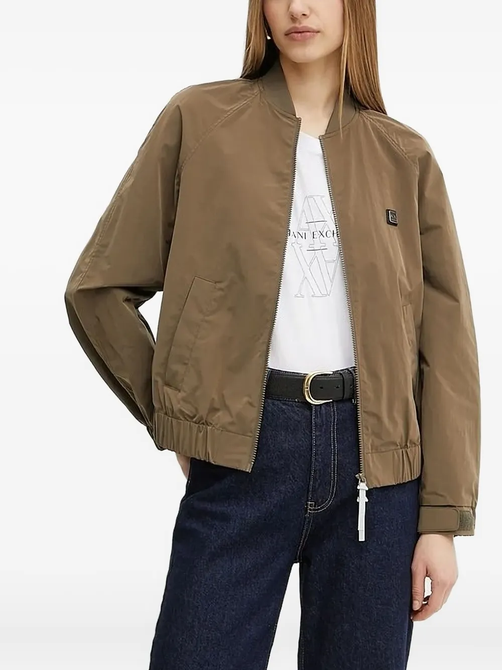 

Куртка-бомбер с логотипом Armani Exchange, зеленый