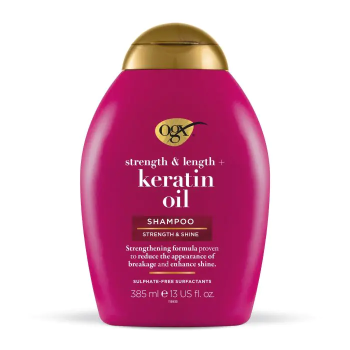 

Шампунь keratin oil champú fuerza & brillo Ogx, объем 385 мл