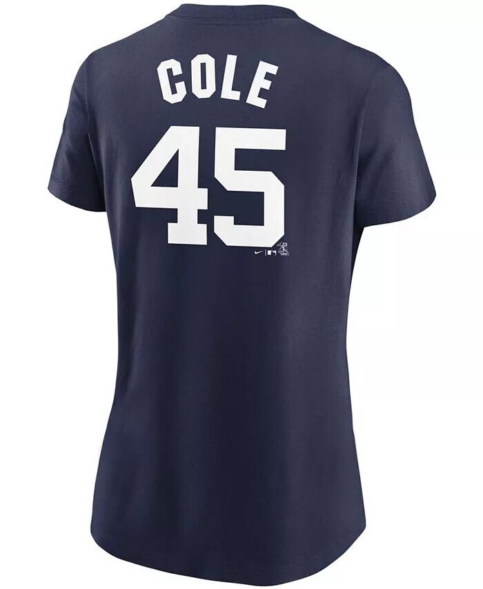 Темно-синяя женская футболка Gerrit Cole New York Yankees с именем и номером Nike — фото 3