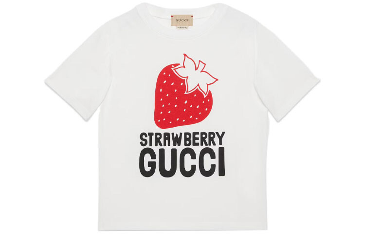 

Футболка детская Gucci с принтом клубники, белый