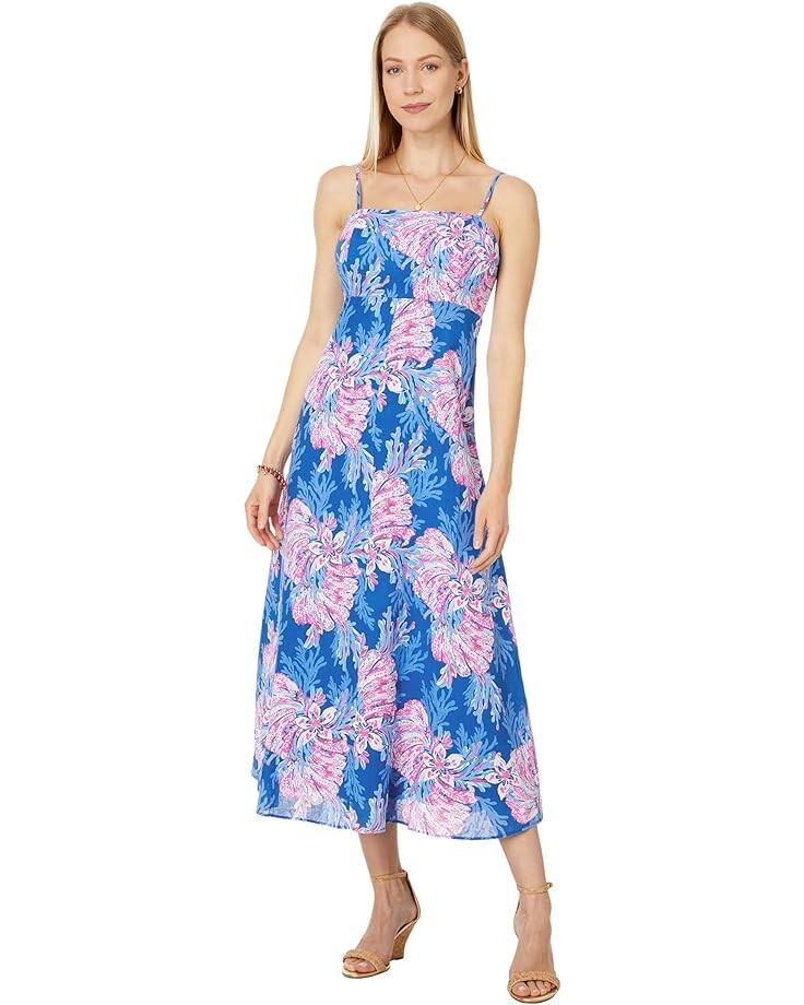 

Платье Lilly Pulitzer Jorgian Linen Midi Dress, цвет Multi For The Fans